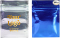 100PCS Customized Mylar Zipper Bags,Clear Front Resealable Packaging Pouches For Food Storage,Single Color Printing for Logo/Text/QR Code (Blue, 6.5 * 9CM/2.6"*3.5"-100PCS-One Color Print)