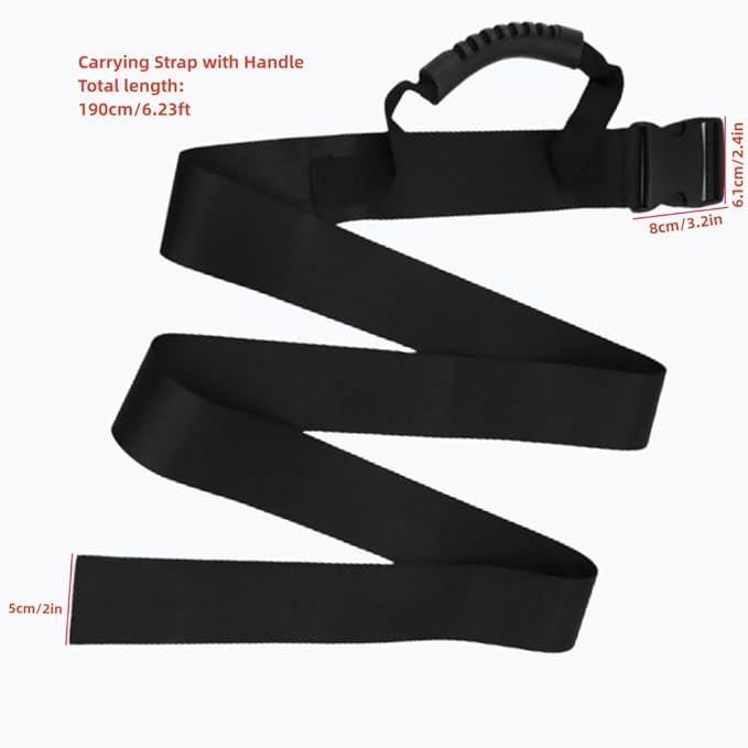 Box Carrying Strap with Handle,Adjustable Belt, Heavy Duty Ordinary Luggage Lashing Strap Holder, for Safe Moving and Lifting and Carrying of Heavy Cases, Groceries, Luggage, Black
