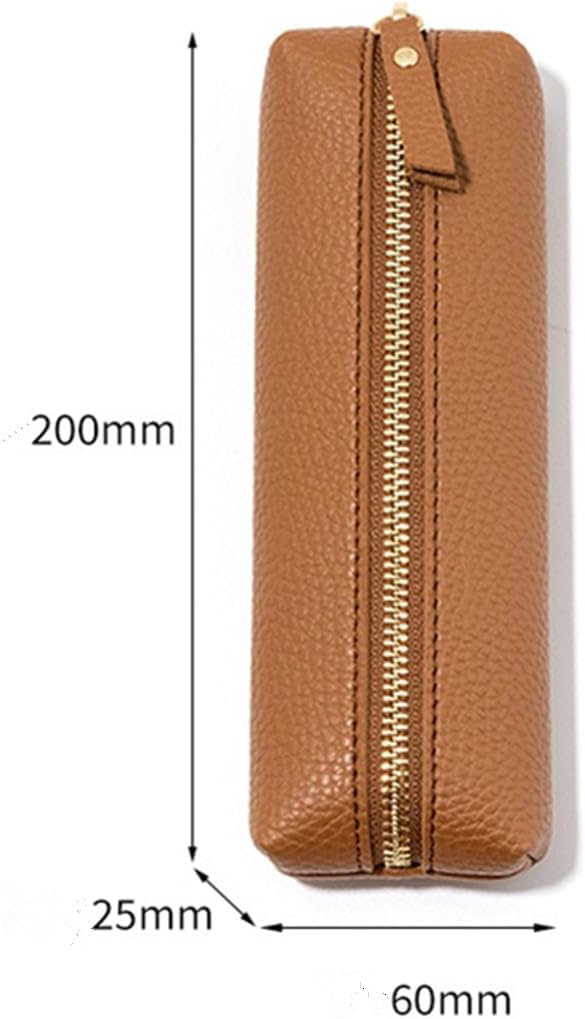 PU Pencil Pen Case Portable Stationery Bag Big Capacity Pencil Pouch Cosmetic Organizer Bag for School Office Woman Man (Pink)