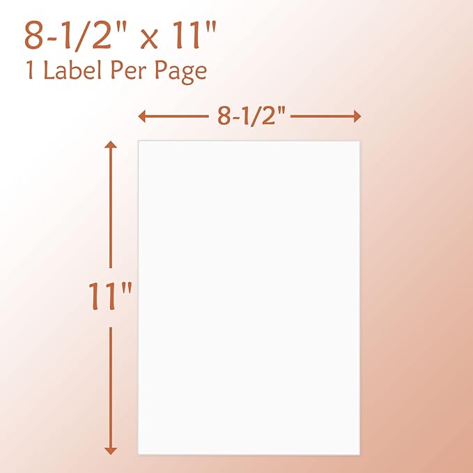 9527 Product Full Sheet Shipping Labels, 8-1/2" x 11" Blank White Sticker Paper, Self Adhesive Address Labels for Laser/Inkjet Printers, 2000 Labels