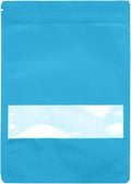 50PCS Foil Pouch Mylar Bags with Clear Window,ULIFESTAR Stand Up Sealable Bags with Tear Notches,Resealable for Food,Party Favors,Gift Packaging and Small Business(18 * 26cm/7.09 * 10.24",Blue)