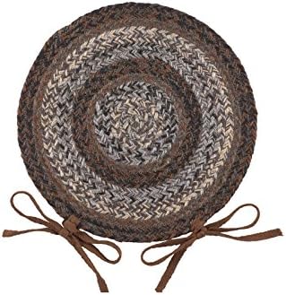 | Night Shadow Premium Braided Collection | Primitive, Rustic, Country, Farmhouse Style | Jute/Cotton | 30 Days Risk Free | Accent Rug/Door Mat | 15" Round Chair Covers