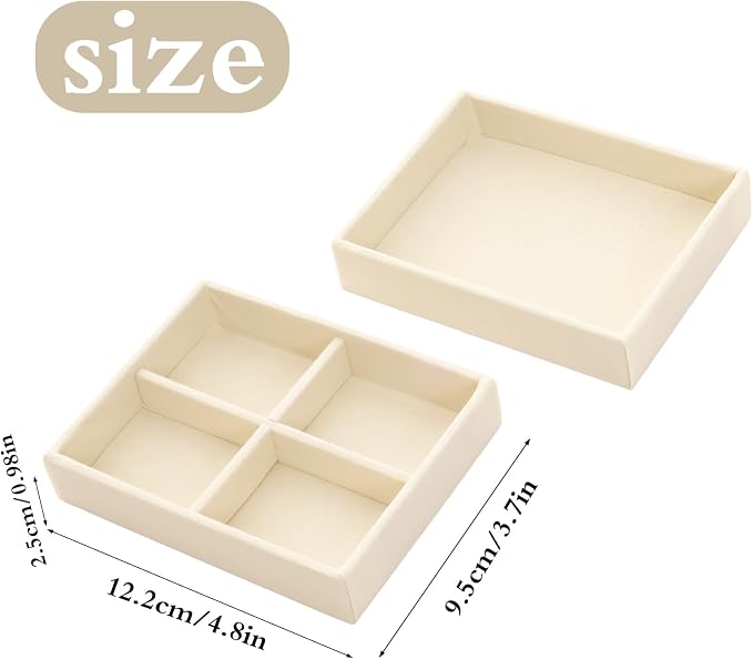 Small Jewelry Tray Set Velvet Ring Organizer Mini Jewelry Drawer Organizer Stackable Jewelrys Organizers Earrings Display Tray Storage Insert Holder for Box Drawer Dresser (Fashion)