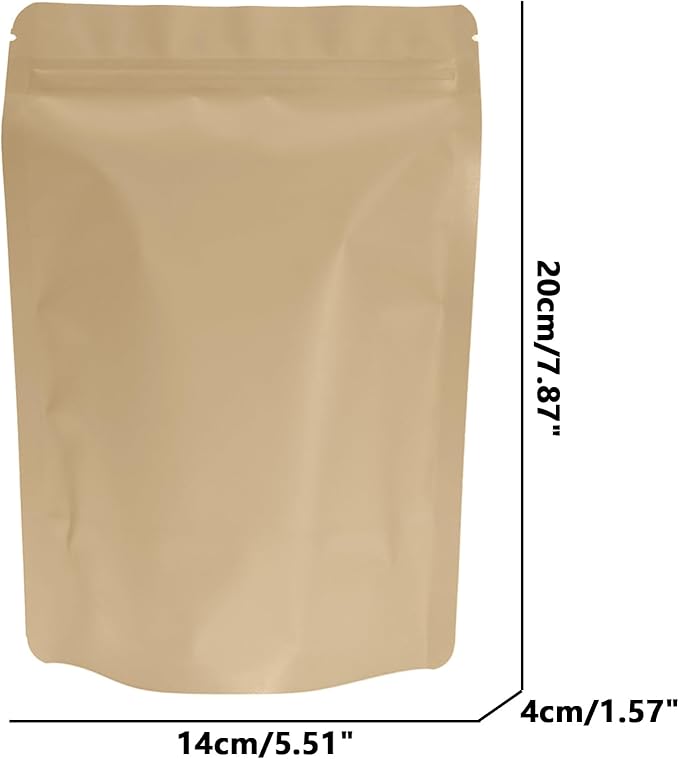 100PCS Smell Proof Resealable Pouch Bags,ULIFESTAR Aluminum Foil Flat Food Storage Bag,Sealable Pcsaging Zipper Pouches with Tear Notches for Pcsaging Lipgloss,Jewelry,etc(14*20cm/5.51*7.87",Gold)