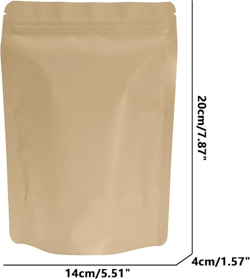 100PCS Smell Proof Resealable Pouch Bags,ULIFESTAR Aluminum Foil Flat Food Storage Bag,Sealable Pcsaging Zipper Pouches with Tear Notches for Pcsaging Lipgloss,Jewelry,etc(14*20cm/5.51*7.87",Gold)