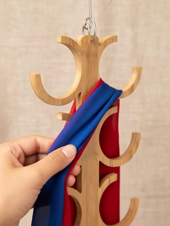 Scarf Hanger Holder Organizer Tank Top Hanger 8 Hook Space Saving Closet Accessory for Closet, Dorm & Home,Scarfs,Ties,Belts (2, Semi-Circular Open Hanger)