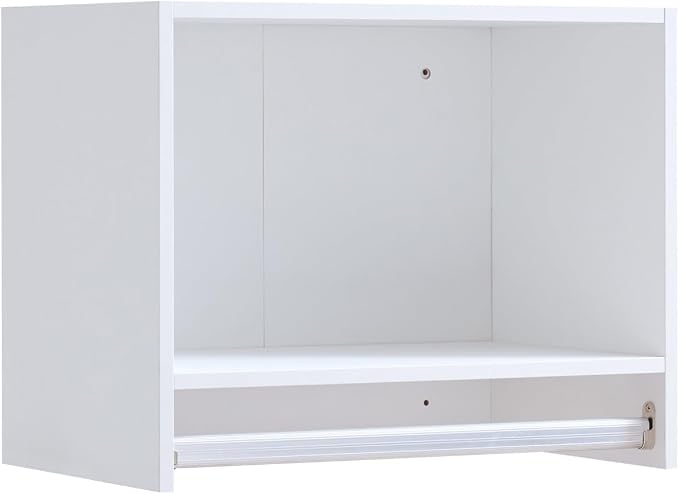 25.5" Single Hanging Closet Module, White MDF Closet Organizer System with Aluminum Hanging Rod, Wall-Mounted Wardrobe Storage for Shirts, Jackets, Bedroom, Walk-In Closet