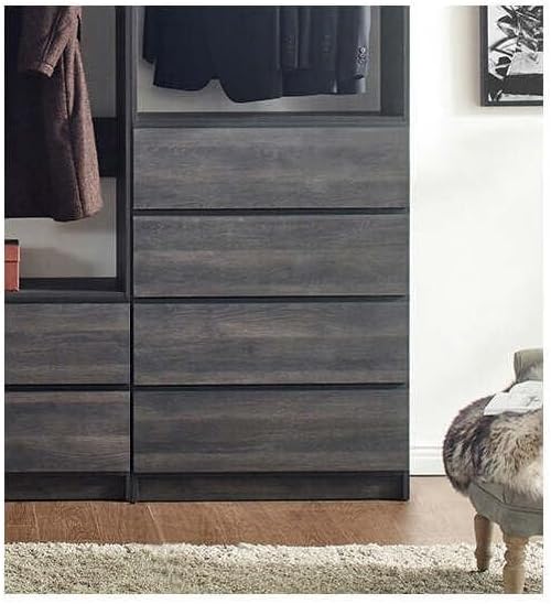Maykoosh Closet System Organizer - Customizable Walk-in Wardrobe Storage Black/Model BCD 3 Closet
