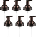 Amolliar Mason Jar Foaming Soap Dispenser Pump Lids, Foaming Pump Replacement Kit for Pint Regular Mouth Mason Jar, Refill Hand Soap, Waterproof Labels, Kitchen Bathroom Farmhouse Decor, Bronze 6 Pack