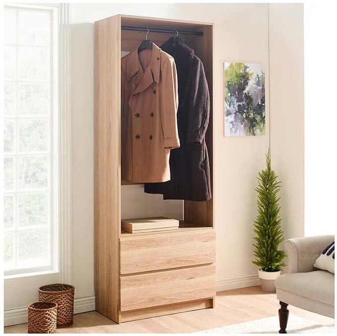 Maykoosh Closet System Organizer - Customizable Walk-in Wardrobe Storage Oak/Model C 1 Closet