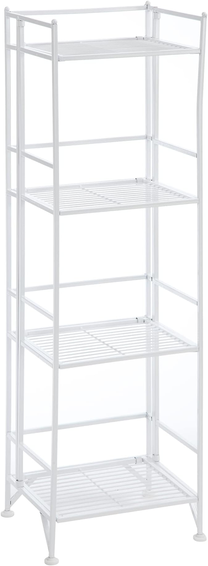 Convenience Concepts Xtra Storage 4 Tier Folding Metal Shelf, White