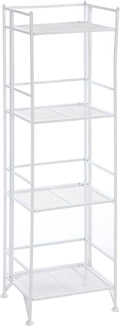 Convenience Concepts Xtra Storage 4 Tier Folding Metal Shelf, White