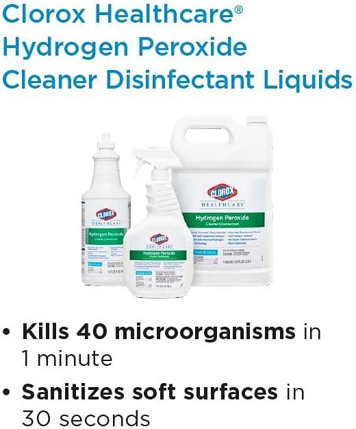 Clorox Healthcare Hydrogen Peroxide Cleaner Disinfectant, Bleach Free, 32 Fluid Ounces (Package May Vary)