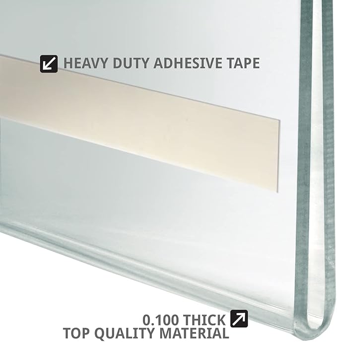 Azar Displays 122030 8.5-Inch W by 5.5-Inch H Wall Mount Acrylic Frame Pack of 10 - Clear Acrylic Wall Frame with Sticky Back - Floating Wall Sign Holder - Adhesive Office Sign-Frameless Picture Frame