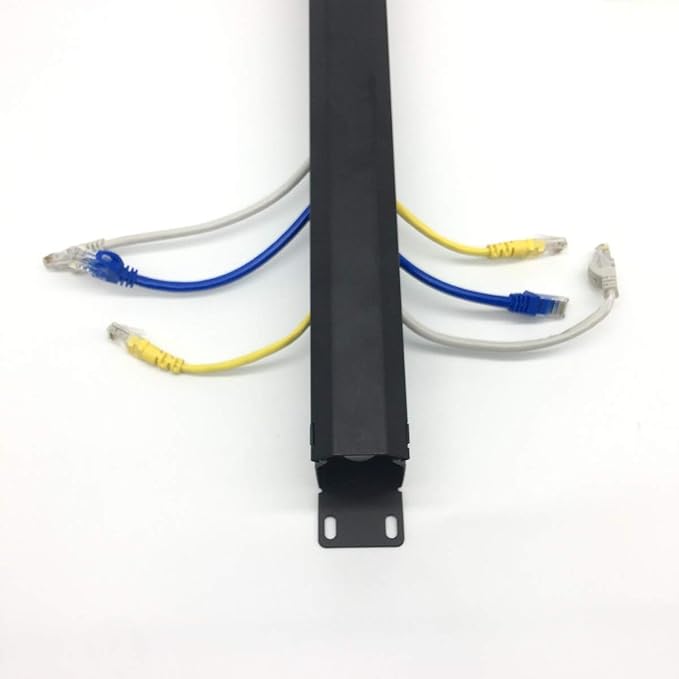 2 Pack- Metal 1U 19 Inch Cable Manager 12 Big Slots Horizontal Rack Mount Wire Organizer Cable Management System with Cover and Mounting Screws for 19" Network Cabinet(1UCM12S2PC)