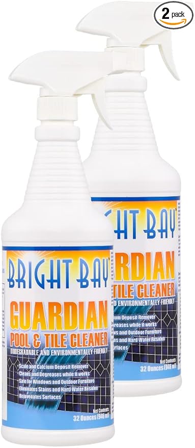 Calcium Build Up & Scum Line Remover- Guardian Pool Tile Cleaner, 2 qts. - Non-abrasive, Save Elbow Grease, 32 Fl Oz (Pack of 2)