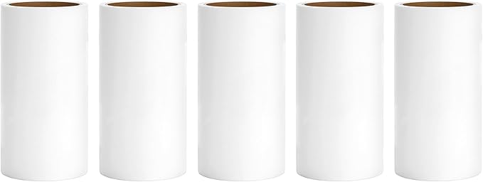 4 inch Lint Roller Refills for PetLovers Evercare Amazon and Other Lint Roller Replacement Refills 4 inch Extra Sticky 60 Sheets per Roll 5 Pack Total 300 Sheets (Inside Diameter 1-1/2 inch)