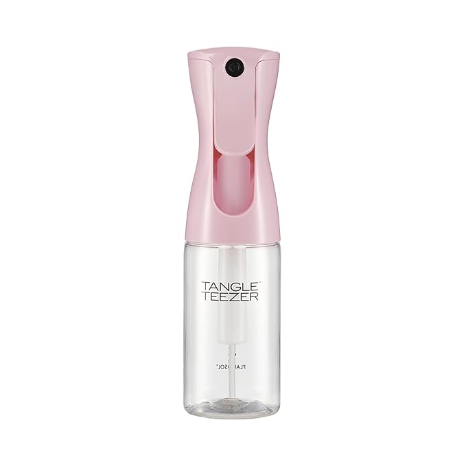 TANGLE TEEZER Travel-Size Fine Mist Spray Bottle, 6.1 oz, Millennial Pink | Travel-size reusable, refillable fine-mist continuous spray bottle; refreshes, detangles & styles hair on the go