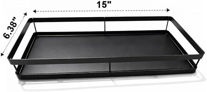 Under Sink Organizer, Dual-Rail Ball-Bearing, Under Kitchen Sink Organizer, 6-Level Adjustable, Under Cabinet Organizer, No-Drill Adhesive/Suction, Under Sink Storage (Black, Single Layer - 1 Pack)