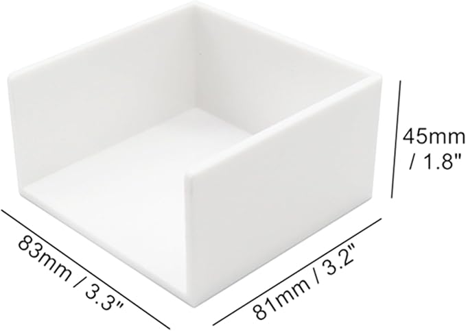 NatSumeBasics White Sticky Note Holder Dispenser, Fits 3" x 3" Memo Cube, Aesthetic Desk Organizer for Office Supplies