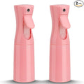 Spray Bottle for Hair (6.8OZ /200ML) Continuous Ultra Fine Mist Sprayer for Hair, Salons, Barber, Plants, Skin Care, Cleaning 2 Pack Pink