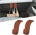 Bittwee 2PCS Car Glove Box Hooks Passenger Storage Hangers Orange | Microfiber leather, snap-in install, hangs bags umbrellas, fits most cars SUVs and trucks, car interior accessories