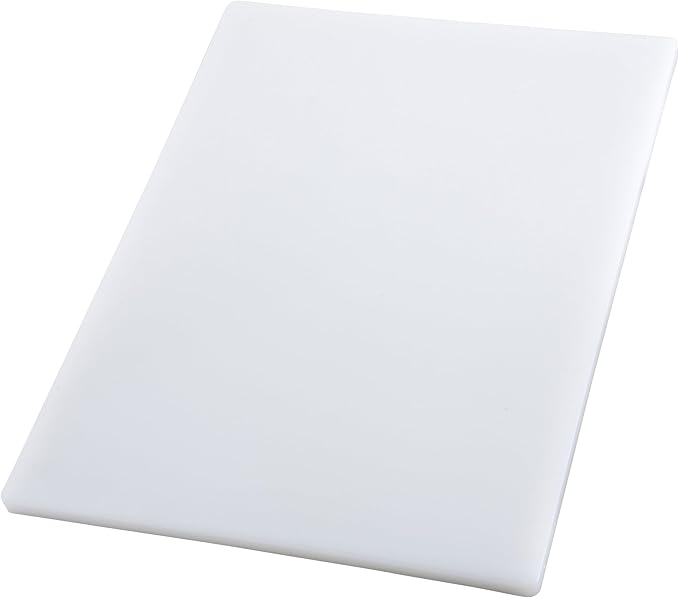 Winco Heavy-Duty Plastic Cutting Board, 12" x 18" x 3/4", White (Set of 6)