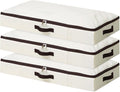 Home Organization and Storage with Sturdy Sidewalls & Bottom, Pack of 3 | Heavy Duty Storage Bins, Tear-Proof Drag-Resistant, Ideal for Apartment, Dorm, Bedroom, Attic, Stackable (Beige, 29.5x15x4")