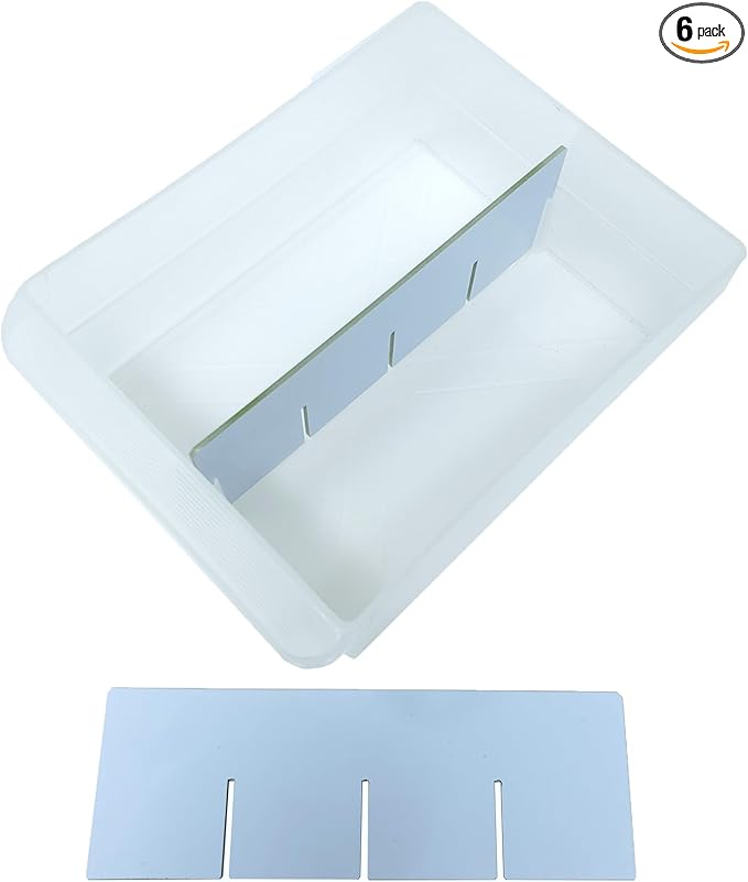 (6-Pack) Large Drawer Configurable Length Dividers compatible with Akro-Mils Plastic Storage Craft Cabinets, (Dividers Only)