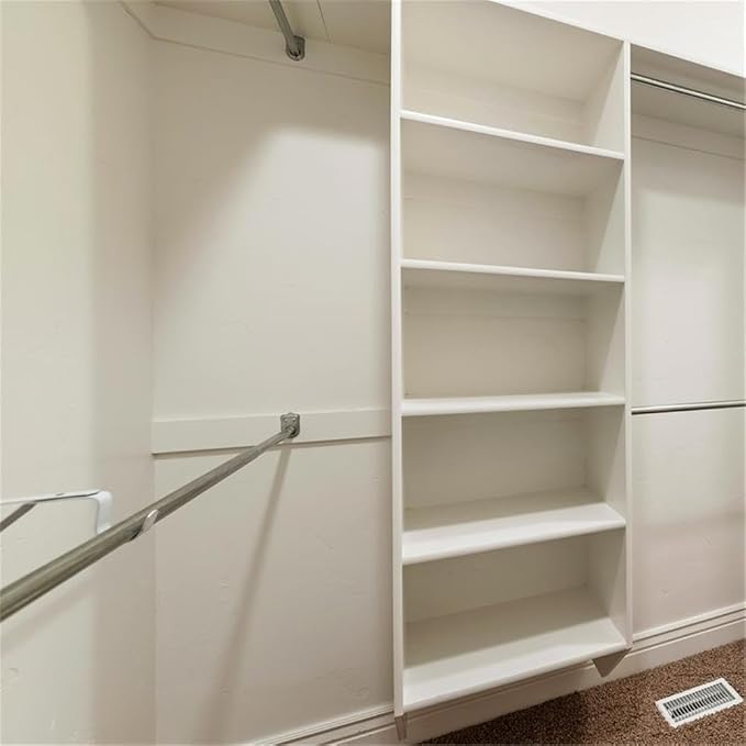 Pemberly Row Adjustable Steel Closet Rod, 48-72 in, Polished Chrome Finish, Includes Mounting Hardware, Ideal for Storage and Organization in Standard Closets