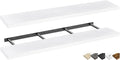 QEEIG Floating Shelves for Wall 55.1" Extra Long - Wall Mounted Shelf Bathroom Kitchen Living Room Bedroom Farmhouse Home Decor Display Bookshelf Large 55.1 x 9.3 inch Set of 2, White (008-140W)