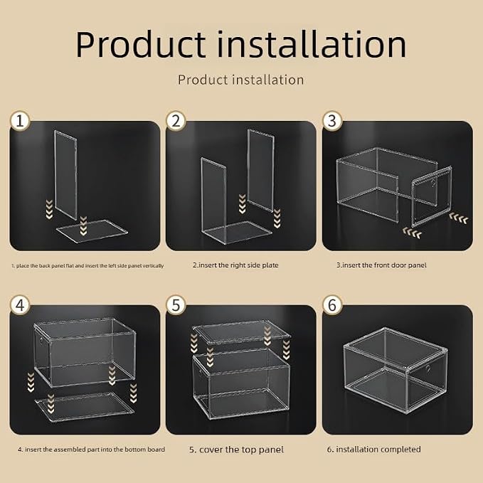 9-Ply Thick Clear Shoe Boxes 9 Pack, Heavy Duty Stackable Shoe Storage Bins with Magnetic Door, Foldable Plastic Shoe Containers for Sneaker Closet Organization