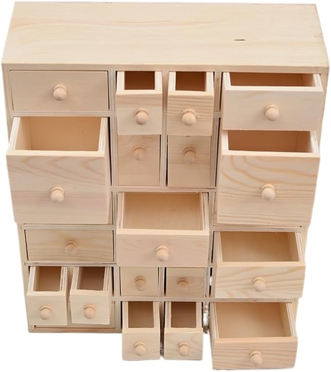 FMURY Wooden Box Vintage Wooden Storage Box Multi-Drawer Jewelry Storage Cabinet Desktop Storage Cabinet