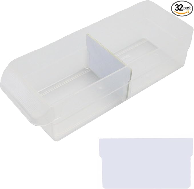 (32-Pack) Small Drawer Dividers compatible with Craft Cabinet and Hardware Storage Organizers, (Dividers Only) Made of High-Strength Fiberglass, Easy to Label