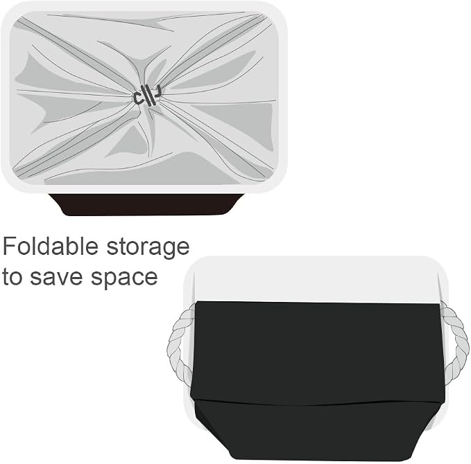 TheWarmHome Organization and Storage for Shelves - Extra Jumbo 3 Pack 20.5x15.7x13.8 inch Fabric Storage Basket for Organizing, Storage Bins for Shoes Towel Blanket (White & Black)