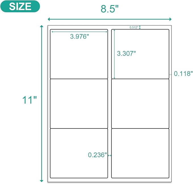 MFLABEL 3-1/3" x 4" FBA Shipping Labels - 6-UP on 8.5x11 Sheet, 25 Sheets (150 Labels) | Easy to Peel & Pop-Out Design for Laser & Inkjet Printers | Address Labels for Amazon FBA, UPS, FedEx