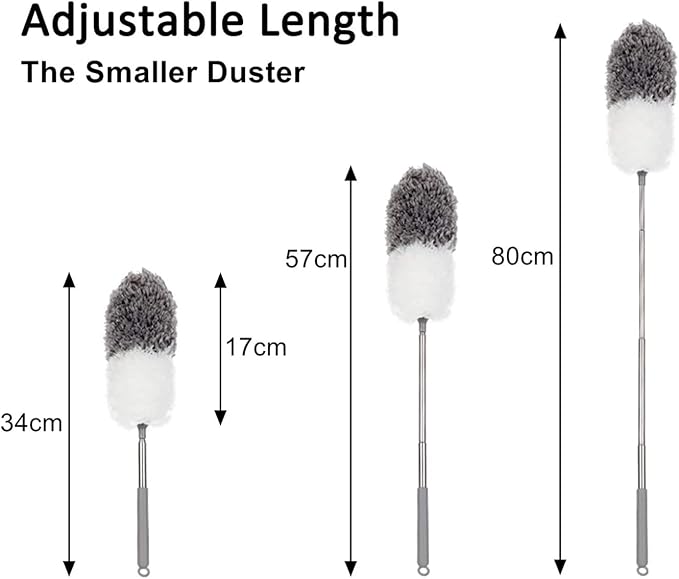 BOOMJOY Microfiber Feather Duster with Extendable Pole and Bendable Head, 100" Telescoping Duster for Cleaning Ceiling, Fan, Furniture
