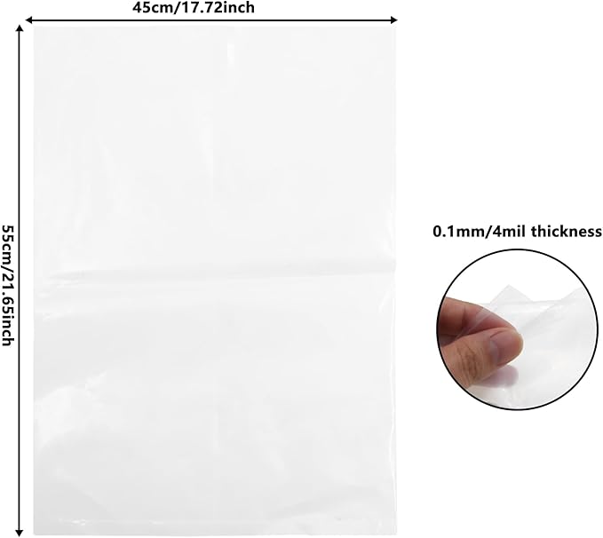 Bucket Liner Bags, Food Grade Ice Bucket Liner,Heavy Duty Leak Proof Bag,Plastic Drum Pail Liners,Flat Bottom Food Storage Bags for Home Kitchen Marinating (55 * 45cm/21.65 * 17.72inch)