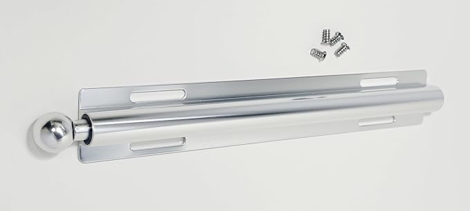 12-Inch Long Expendable and Reversible Pullout Closet Wardrobe Valet Rod with Installation screws (Chrome)