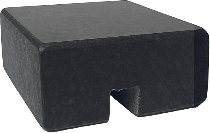 Cord Holder – Black Granite Cable Tidy, Single | Handmade honed black granite cord holder keeps a charging cable tidy on your desk. Weighted, non-slip. Single slot.
