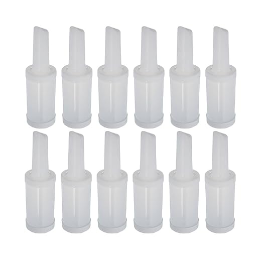Carlisle FoodService Products Pourplus Store 'N Pour Complete Quart Set Neck, Container, And Cap for Bar, Kitchen, And Restaurant, Plastic, 32 Ounces, White, (Pack of 12)