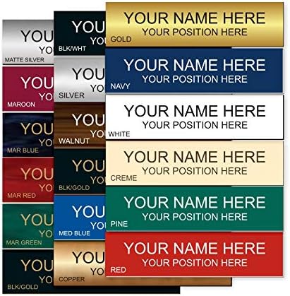Lasercrafting Office Desk Name Plate or Door Sign 2x8 - Laser Engraved Signage from UV rated material. Color and font options to suit your style.