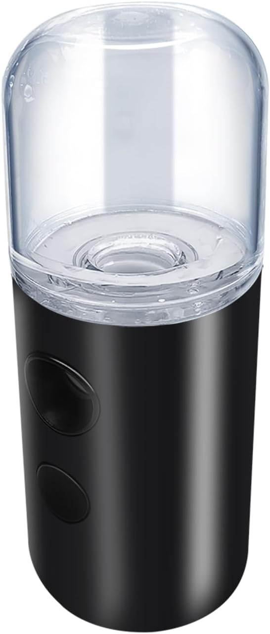 Face Mister,Portable Nano Mister for Eyelash Extensions Daily Care Black | Handheld Humidifier Facial Mister USB Rechargeable Nano Facial Mister with 1OZ Large Capacity Screwing Visual Water Tank