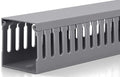 ZhiYo 3"H x 3"W Cable Raceway, 6ft Under Desk Wire Management Channel, Grey | Slotted Wire Duct, 2 Pack (3 ft Each), Heavy-Duty PVC Cable Management for Server Racks, Network Cables & Electrical Cabinets