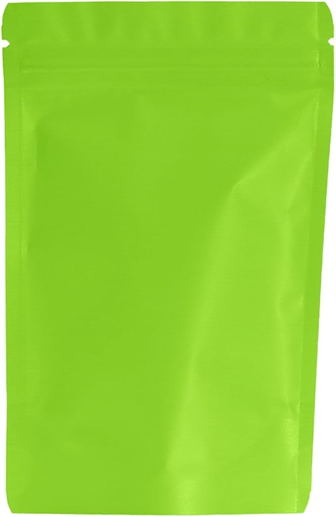 100PCS Smell Proof Resealable Pouch Bags,ULIFESTAR Aluminum Foil Flat Food Storage Bag,Sealable Pcsaging Zipper Pouches with Tear Notches for Pcsaging Lipgloss,Jewelry,etc(10*15cm/3.94*5.91",Green)