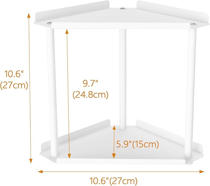 Jesginboo 2 Tier Bathroom Counter Organizer, Vanity Organizer Corner Shelf | Skincare, Makeup Countertop Organizers, Kitchen, Bathroom Counter Storage, White