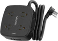 5Ft Surge Protector Power Strip - 8 Widely Outlets with 4 USB Ports, 3 Side Outlet Extender with 5 Feet Extension Cord, Flat Plug, Wall Mount, Desk USB Charging Station, ETL,Black