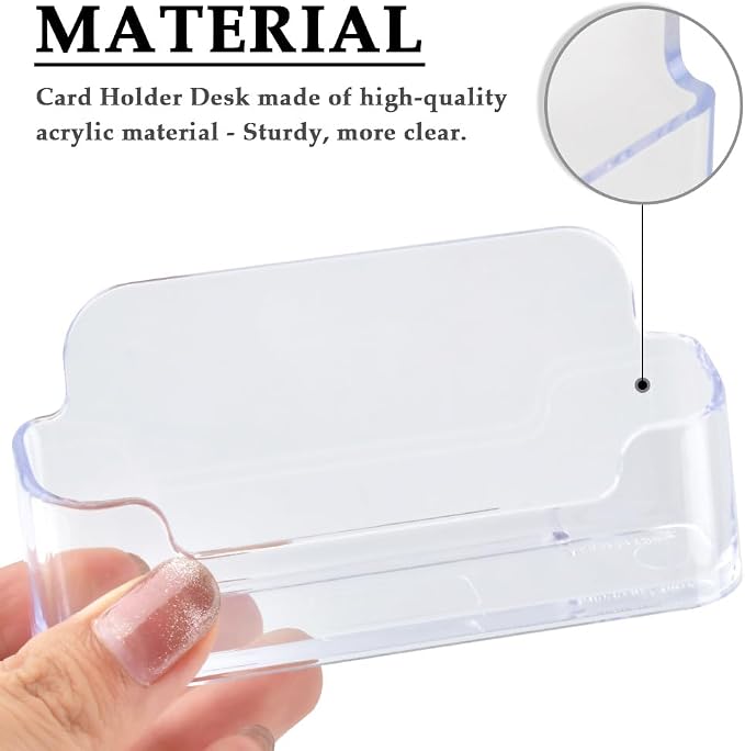 TIMESETL 18Pack Business Card Holder for Desk, Clear Acrylic Office Business Card Holder Display Plastic Business Card Stand Acrylic Desktop Business Card Holders for Exhibition, Home & Office
