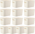 Zopeal Plastic Storage Bins 10 Pcs White Pantry Organizer Bins Small Baskets Storage Containers for Home Kitchen (10 x 7 x 6 Inch)