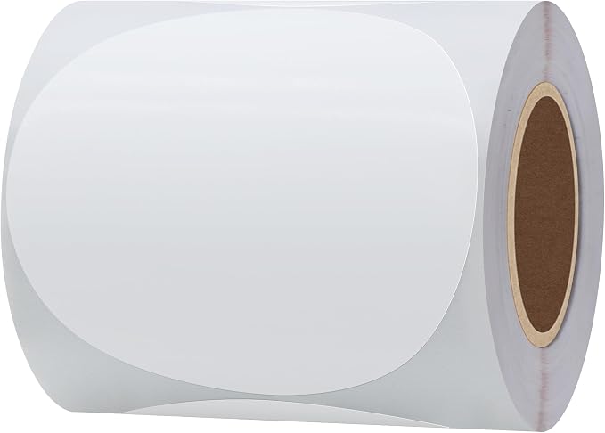 Hybsk White Permanent Color-Code Dot Stickers Round Semi Gloss Paper Stickers Adhesive Label (3 inch)